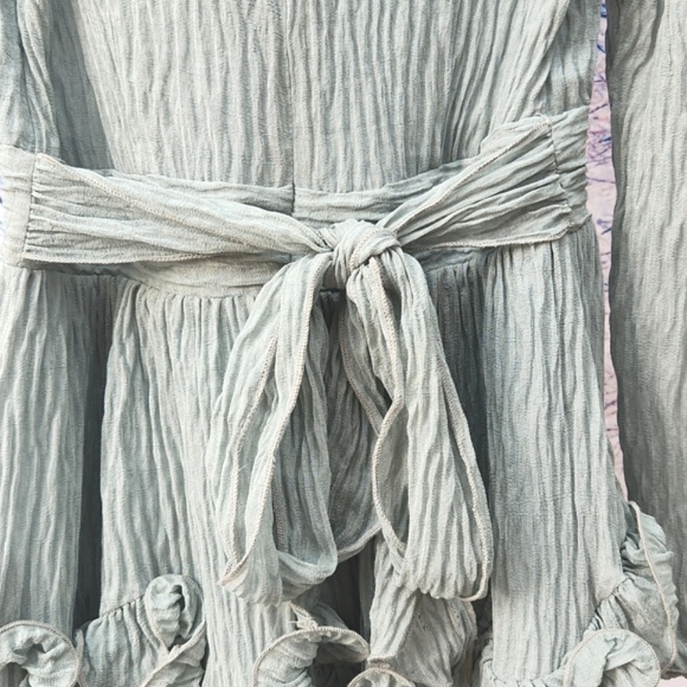 SAINTS + SECRETS   boho crepe style frill long sleeve mini dress - Picture 9 of 9